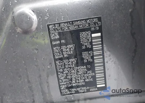 2019 Nissan Rogue Sv from USA, damaged, VIN KNMAT2MT8KP553761